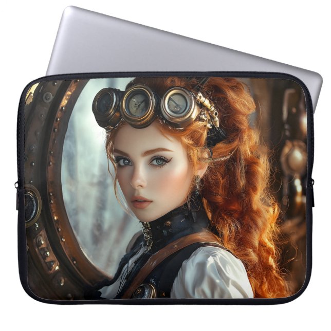 Funda Para Portátil Steampunk Lady (Frente)