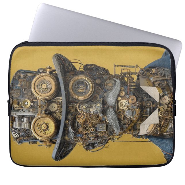 Funda Para Portátil Steampunk Mechanical Gentleman (Frente)