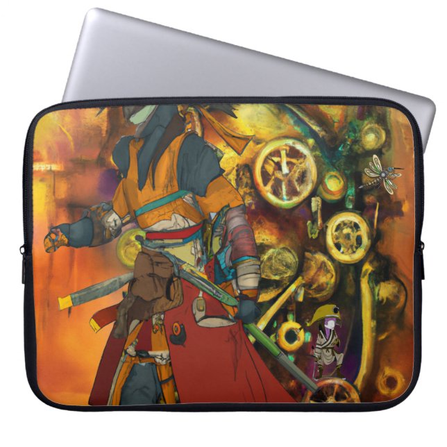 Funda Para Portátil Steampunk Samurai (Frente)