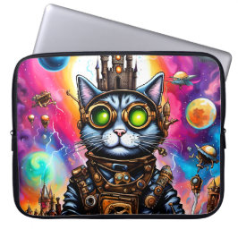 Funda Para Portátil Steampunk Space Cat I