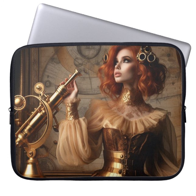 Funda Para Portátil Steampunk Victorian Gold Astronomer (Frente)