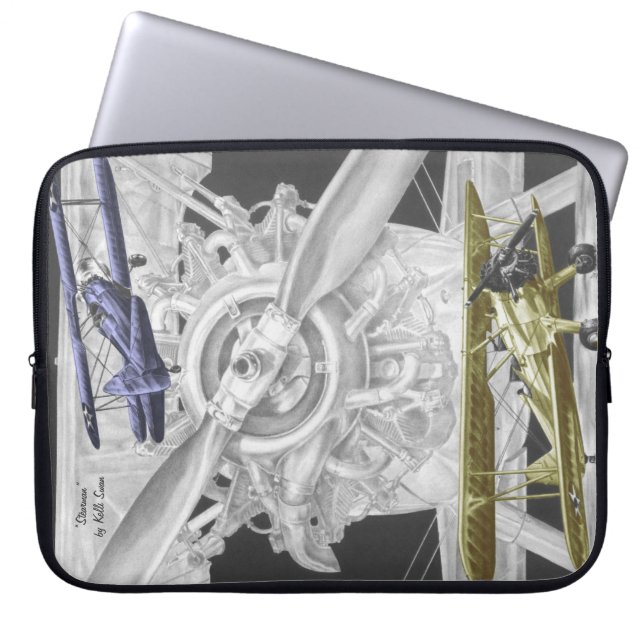 Funda Para Portátil Stearman Biplane (Frente)