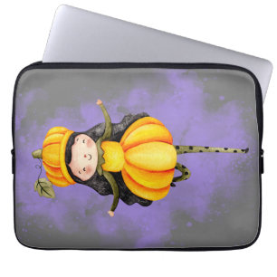 Funda Para Portátil Stellalunarts Calabaza Halloween Niña Linda