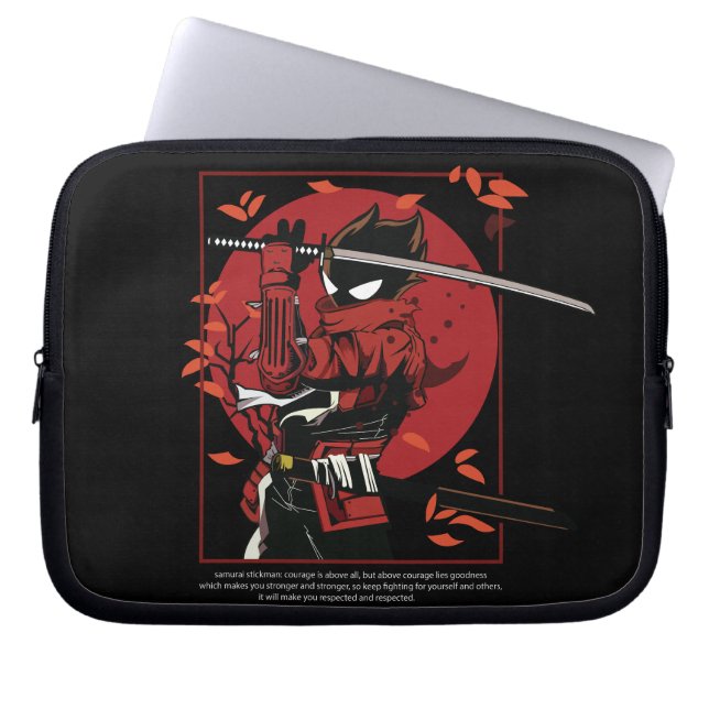 Funda Para Portátil Stickman Samurai (Frente)