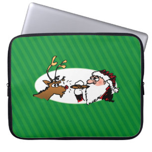 Funda Para Portátil Stogie Smoking Santa Funny Green Stripe Navidades