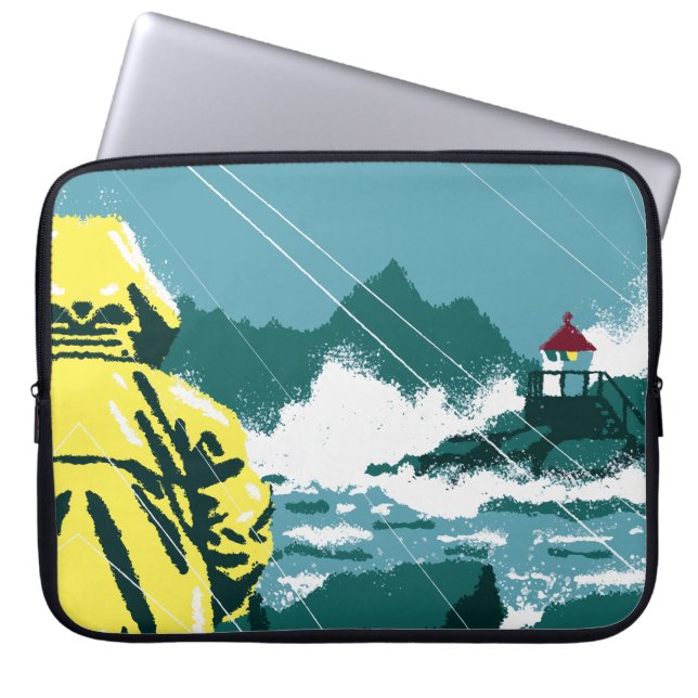 Funda Para Portátil Stormwatch: Majestad de la Isla (Frente)