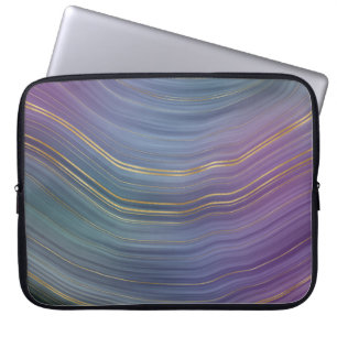 Funda Para Portátil Strata de Guay Hermosa morada azul y agato de or