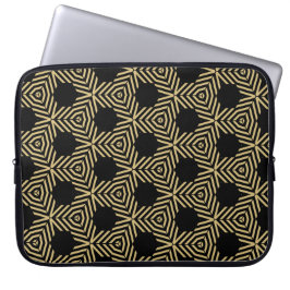 Funda Para Portátil Stylish black and yellow hexagons