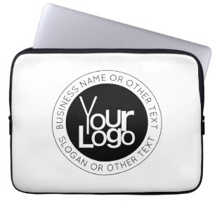 Funda Para Portátil Su logotipo empresarial y texto moderno y sencillo
