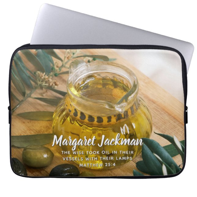 Funda Para Portátil Su nombre Biblia Verse (Frente)