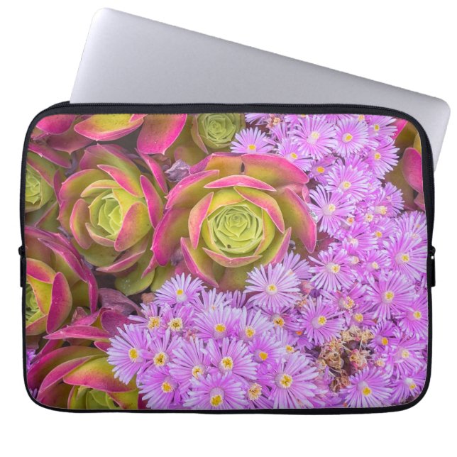Funda Para Portátil Suculentas y flores (Frente)