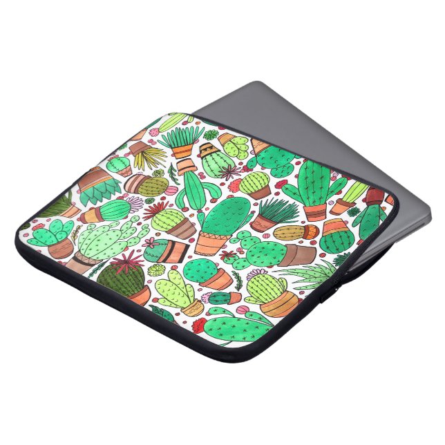 Funda Para Portátil Suculento Cactus Potted Plants Green Cacti Garden (Superior anverso)
