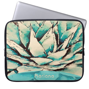 Funda Para Portátil Suculento protector de portátil Agave Verde azulad