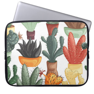Funda Para Portátil Suculentos, cactús: lindo patrón floral.