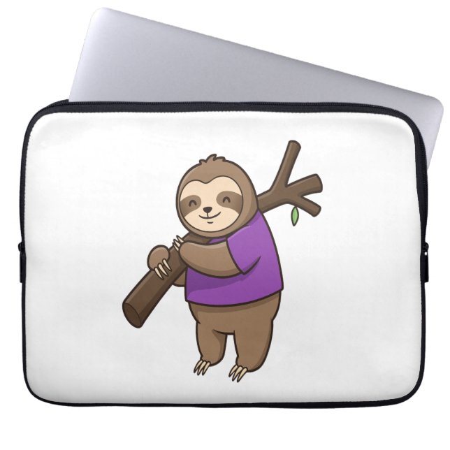 Funda Para Portátil Sucursal de árbol de abrazo eslovaco con morado (Frente)