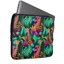 Funda Para Portátil Sueño de jirafa en la jungla Patrón de superficie 