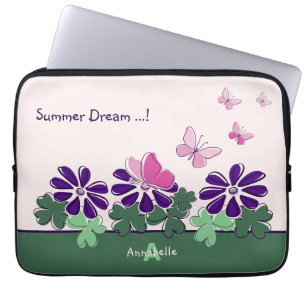Funda Para Portátil ¡Sueño de verano...! Nombre del Flutter de maripos