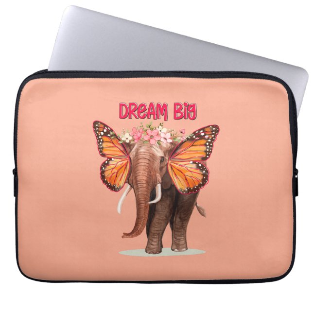 Funda Para Portátil Sueño Grande Como Un Elefante Inspirador (Frente)