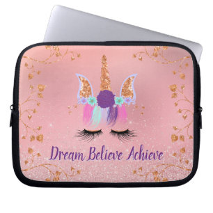 Funda Para Portátil Sueño rosa unicornio creído logrado