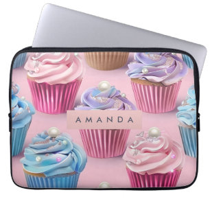 Funda Para Portátil Sueños de Cupcakes Pastel Personalizados y Caprich