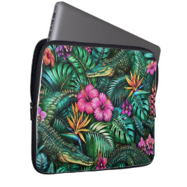 Funda Para Portátil Sueños de Jungla de Cocodrilos Patrón Superficie T