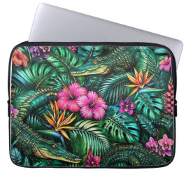 Funda Para Portátil Sueños de Jungla de Cocodrilos Patrón Superficie T