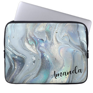 Funda Para Portátil Sueños de mármol en azul