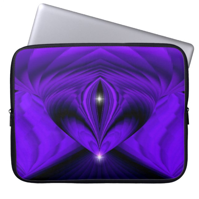 Funda Para Portátil Sueños del arcoiris morado, dos estrellas (Frente)