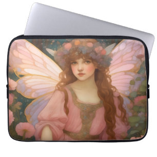 Funda Para Portátil Sueños Encantadores: Un Retrato De Hada Rosa De Wh