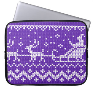 Funda Para Portátil Suéter fea Santa Claus trineo y renos