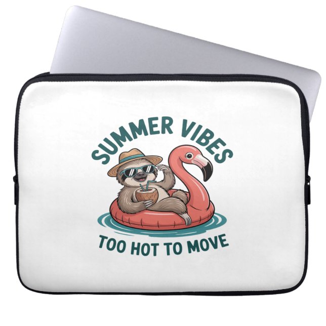 Funda Para Portátil Summer Vibes Sloth Funny Lazy Float (Frente)