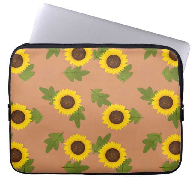 Funda Para Portátil Sunflower Pattern Design – Cute Floral Aesthetic (Frente)