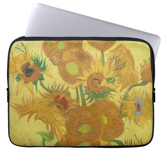Funda Para Portátil Sunflowers de Vincent van Gogh (1888) (Frente)