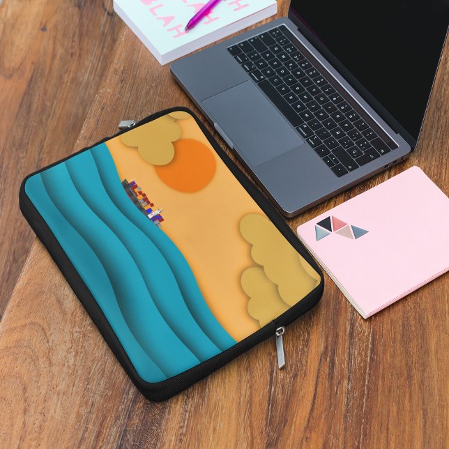 Funda Para Portátil Sunrise Ocean Ship Sun Sunset (Sunrise Ocean Ship Sun Sunset Laptop Sleeve)
