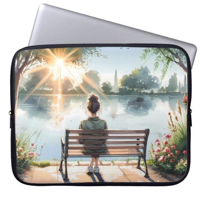 Funda Para Portátil Sunset Reflections Lake Scene (Frente)