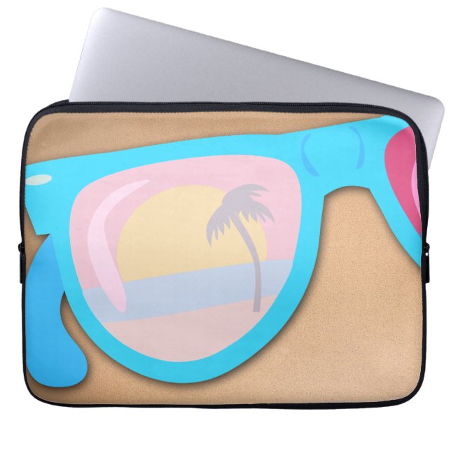 Funda Para Portátil Sunset Sungafas Fun Beach Retro Cuidad Art (Frente)
