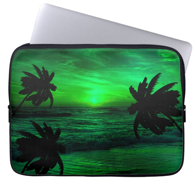 FUNDA PARA PORTÁTIL SUNSETS VERDES OCEAN ESCENIC (Frente)
