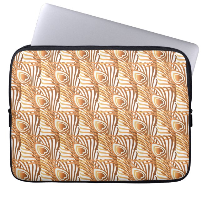 Funda Para Portátil Sunshine peacock plumas Art Nouveau diseño (Frente)