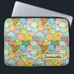 Funda Para Portátil Super Cute Personalized Cat<br><div class="desc">Cute Personalized Cat Laptop Sleeve - This adorable laptop sleeve with a multi colored style cat crowd will be a sure fire hit with your cat loving friends. We have to let the cat out of the bag on this one because this personalized laptop sleeve is just an absolutely "puurrrfect"...</div>