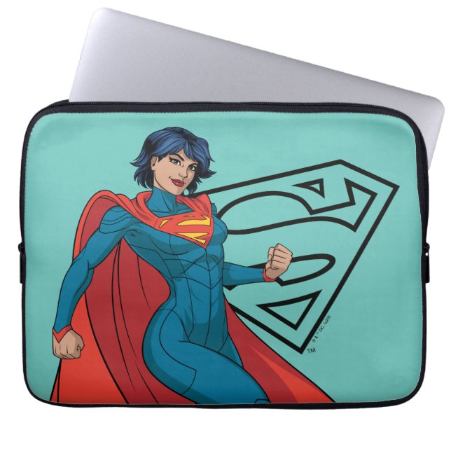 Funda Para Portátil Supergirl abusando de un traje azul (Frente)