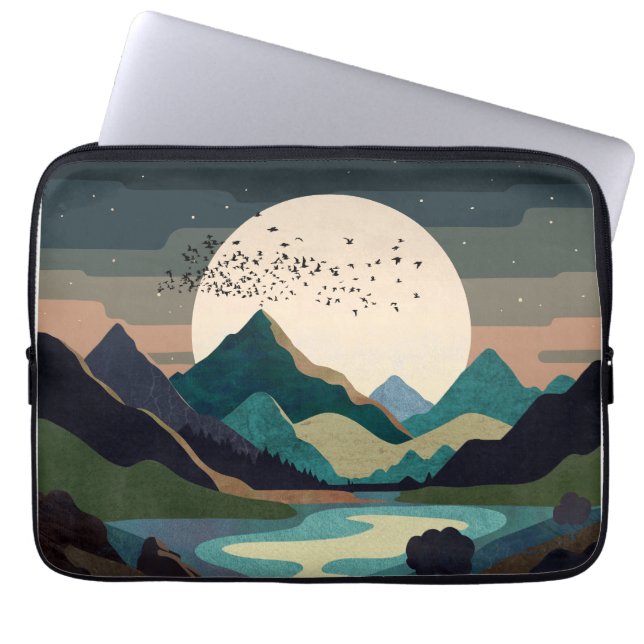 Funda Para Portátil Superluna En El Lago (Frente)