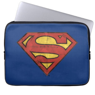 Funda Para Portátil Superman S-Shield Logotipo de esquema negro grue