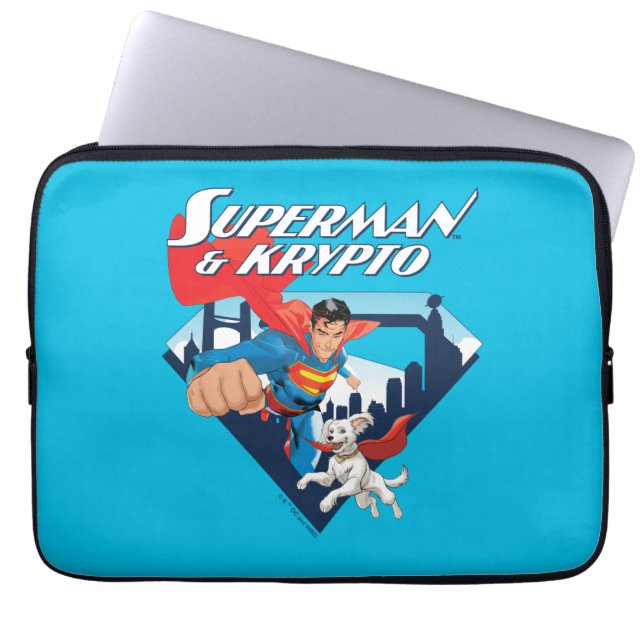 Funda Para Portátil Superman y Krypto Soar (Frente)