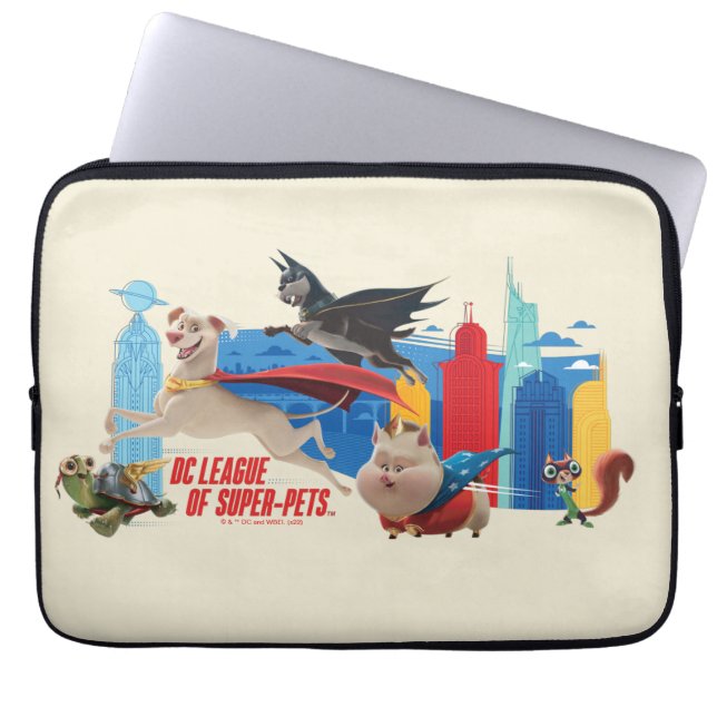Funda Para Portátil SuperMascotas Patrullando Metropolis (Frente)