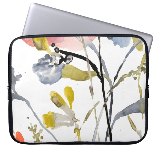 Funda Para Portátil Superposición de las flores - Flores Pastel de col (Frente)