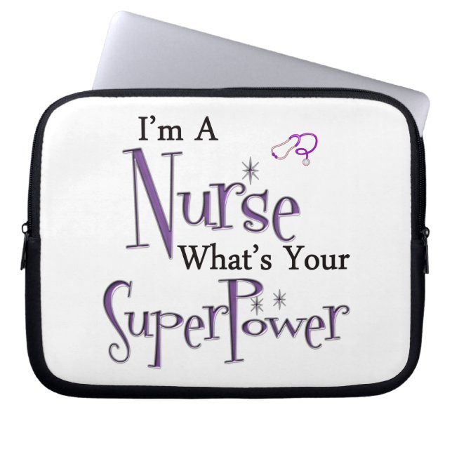 Funda Para Portátil Superpotencia de la enfermera (Frente)