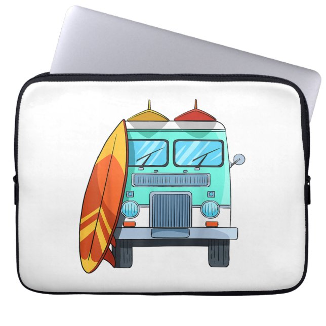 Funda Para Portátil Surf Van Surfboard Palm Trees Surfing Surfing Surf (Frente)