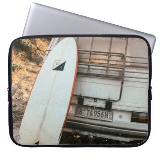 Funda Para Portátil Surfboard blanco y negro