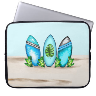 Funda Para Portátil Surfboards retro en la arena