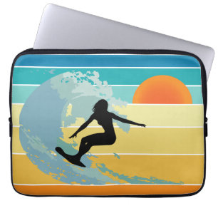 Funda Para Portátil Surfer Chica Vintage Sunset